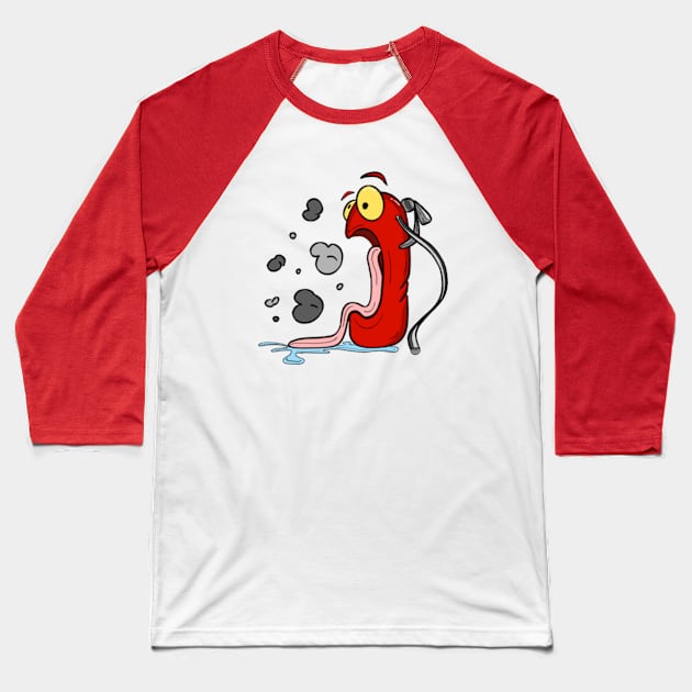 Mr Puff the Fire Extinguisher Cartoon Baseball T-Shirt by Odd Creatures